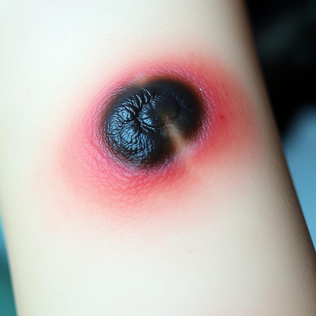 Dermoscopy image of suspicious melanoma lesion